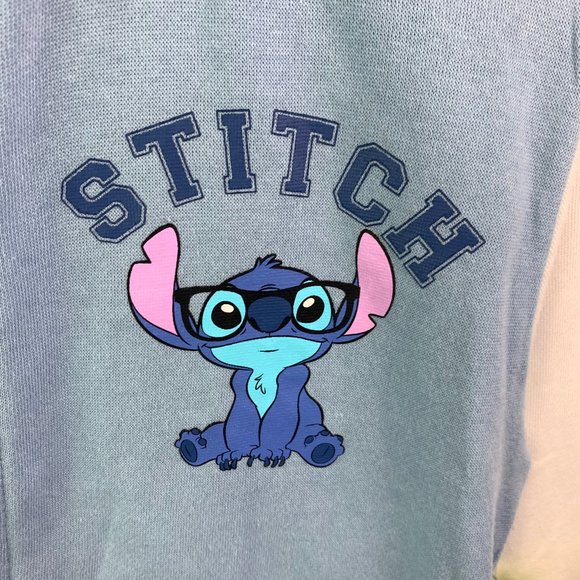 Disney Stitch Girls Blue & White Zip Up Varsity Jacket Size 10/12 NWT - Picture 3 of 6